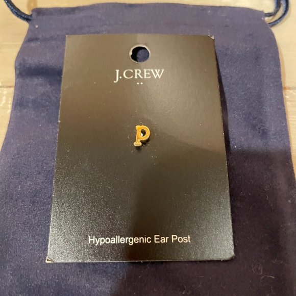 NWT J. Crew Initial Earring P - Picture 1 of 2